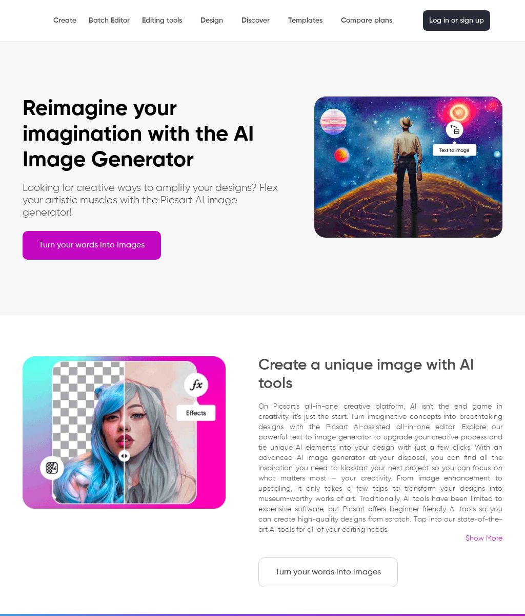 picsart unique image generator and enhancer